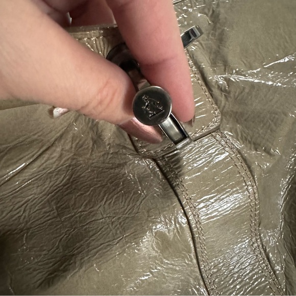 Lanvin Patent Taupe Carry All Handbag with Silver Hardware - Picture 4 of 16